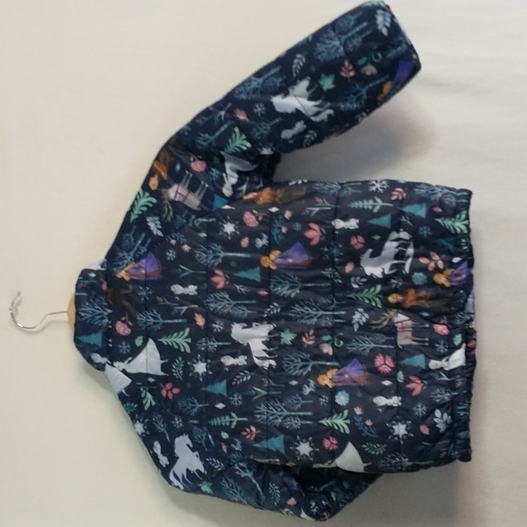 Disney Frozen Movie Girls Puffer Zip Up Jacket Working Zipper Excellent Size 4 - Picture 6 of 9